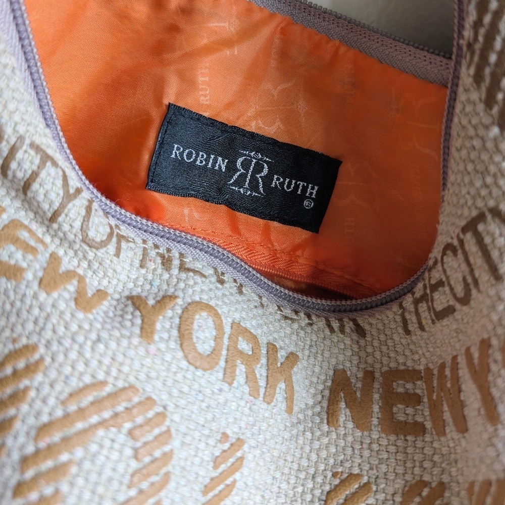 Robin Ruth Canvas New York All Over Print Large Hobo Bag Boho Urban Y2K - Picture 7 of 9